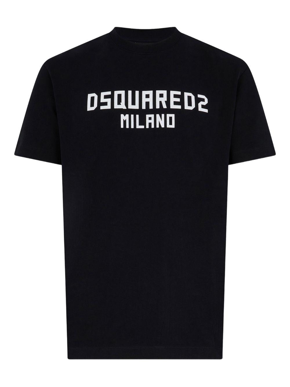DSQUARED2 T-shirt in cotone nera con stampa 