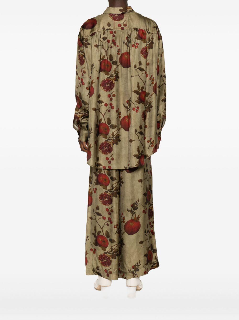 UMA WANG Camicia con stampa melograno 