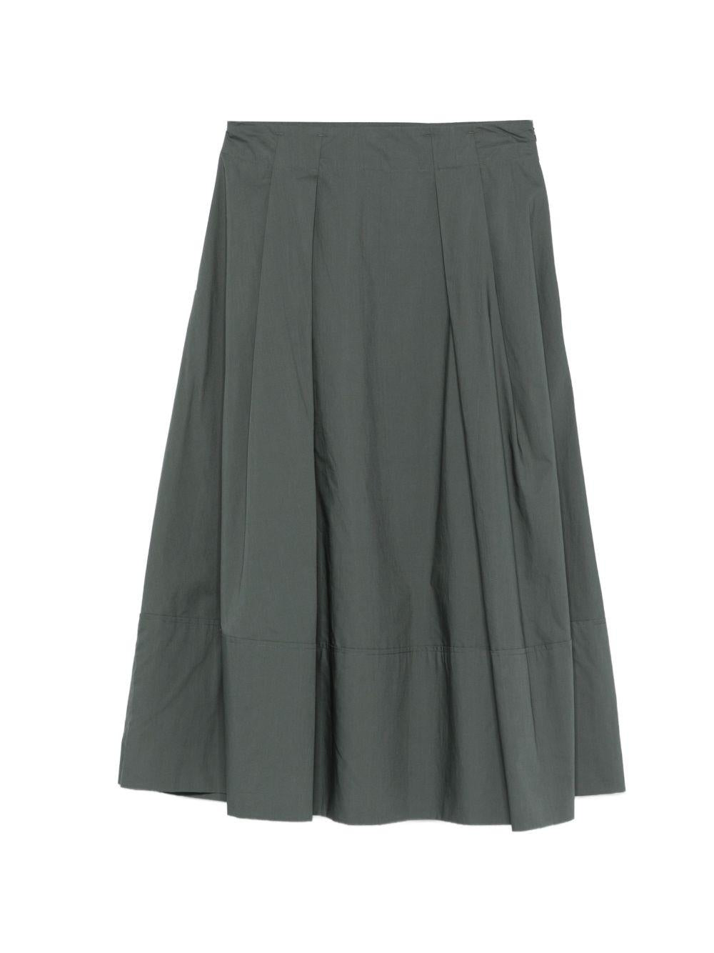WOOLRICH Gonna midi in cotone verde scuro 