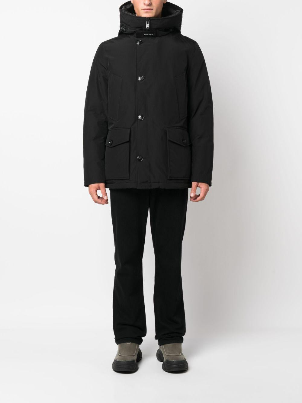 WOOLRICH Parka nero con cappuccio 