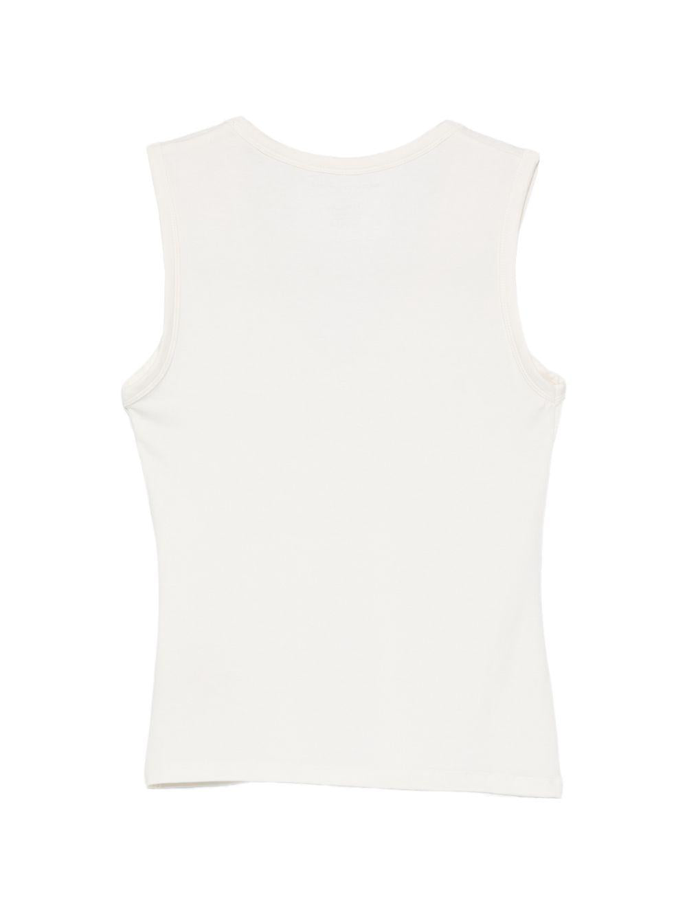 MAJESTIC FILATURES T-shirt crema senza maniche 