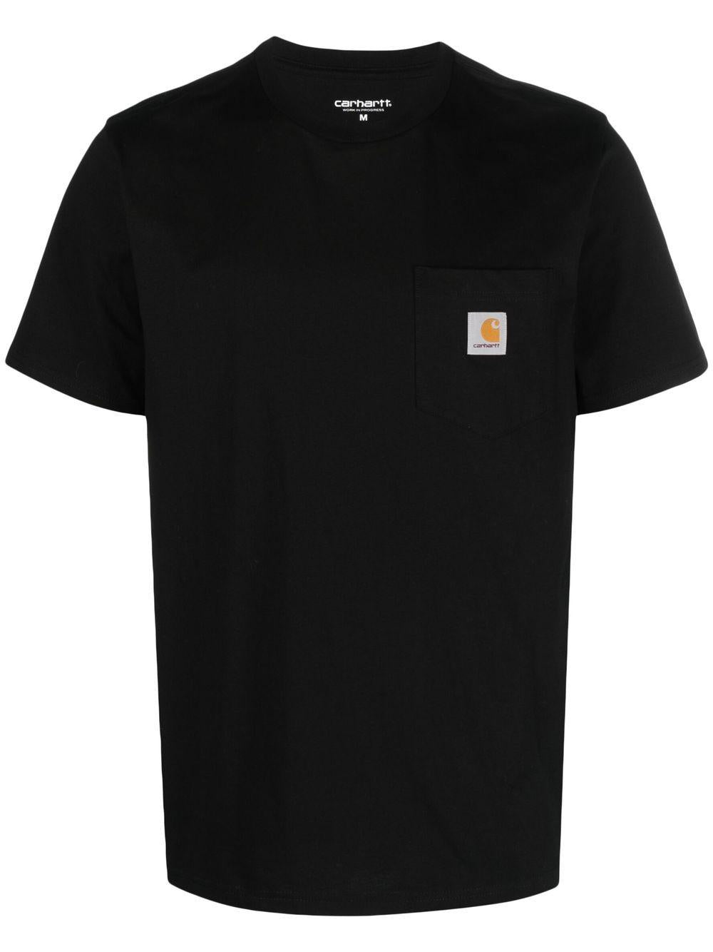 CARHARTT WIP T-shirt a maniche corte in cotone nero con logo 