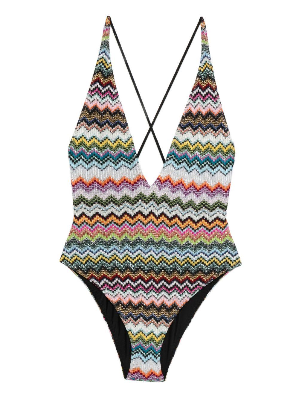 MISSONI Costume da bagno multicolore con scollo a V 