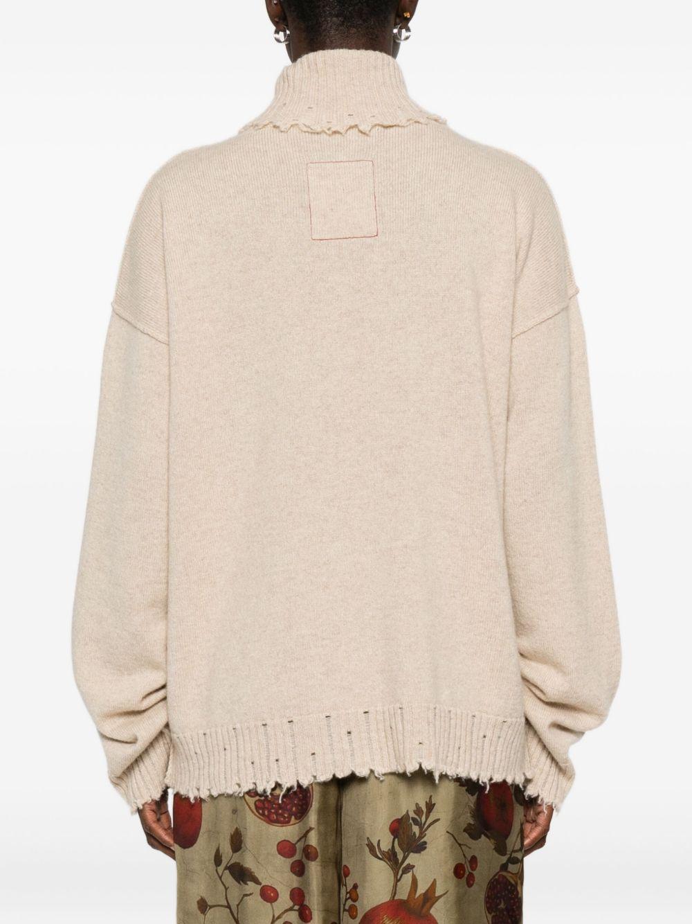 UMA WANG Maglione beige a collo alto in cashmere 