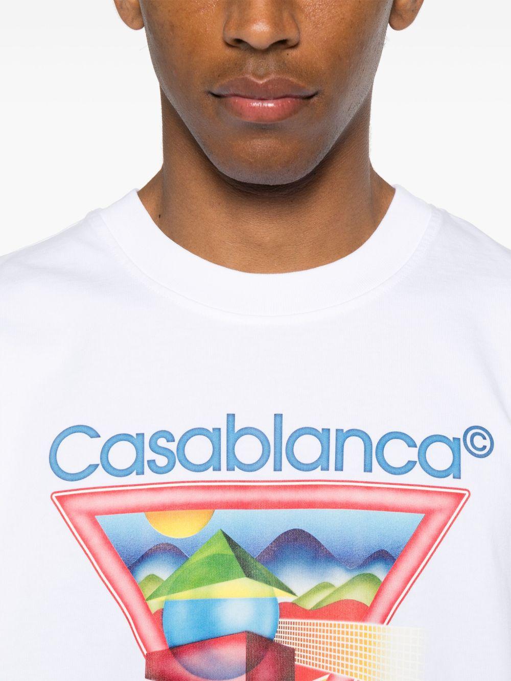 CASABLANCA T-shirt 'Tennis Club' in cotone bianco con stampa 