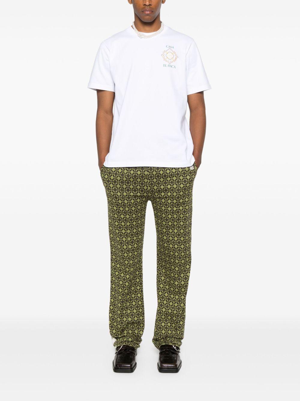 CASABLANCA T-shirt 'Championship Diamond' in cotone bianco con stampa 