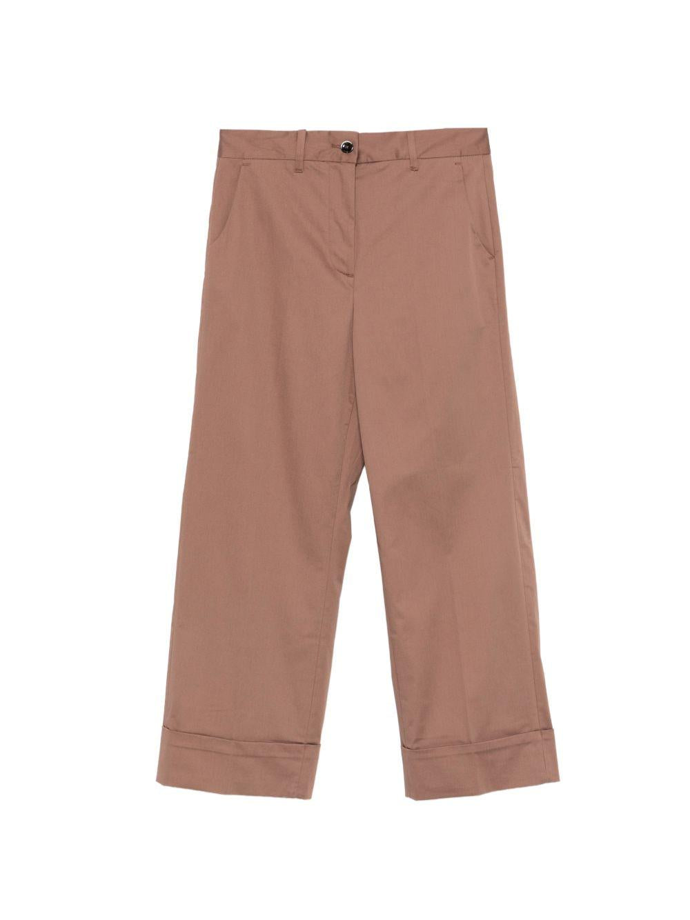 NINE IN THE MORNING Pantaloni marroni Mina in cotone 
