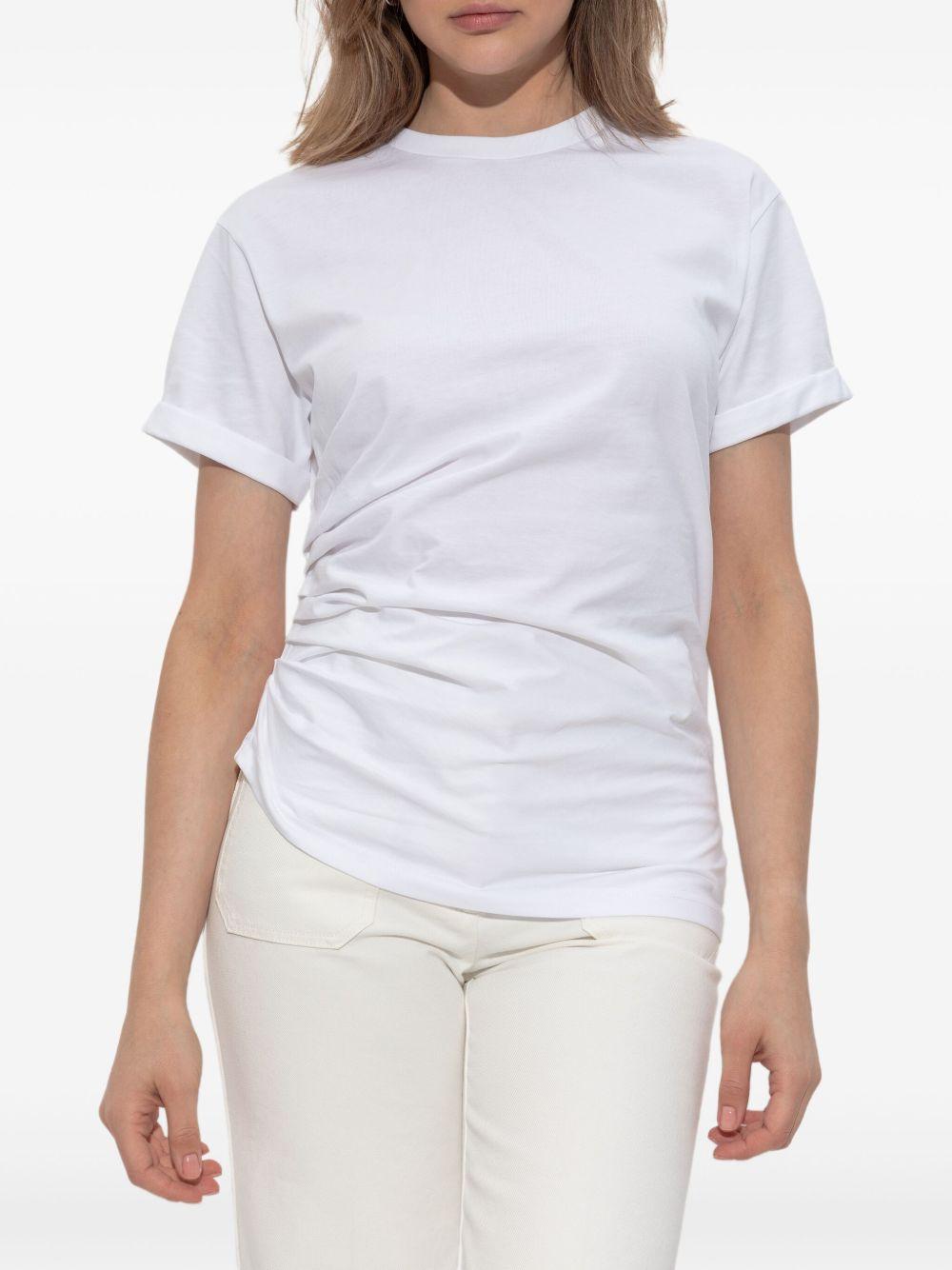 VICTORIA BECKHAM T-shirt asimmetrica in cotone bianco 