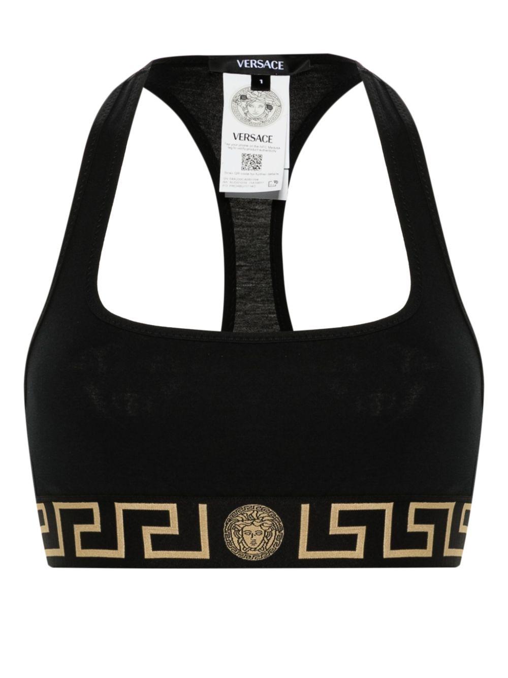 VERSACE Reggiseno con fascia elastica e motivo logo Greca 