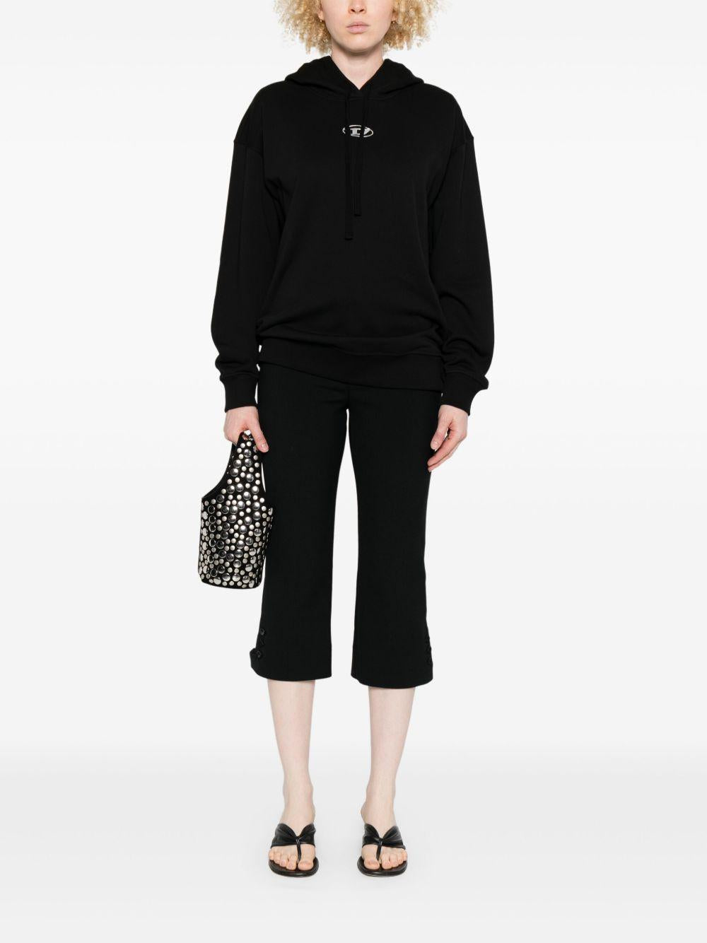 DIESEL Felpa con cappuccio 'Oval-D' in cotone nero 