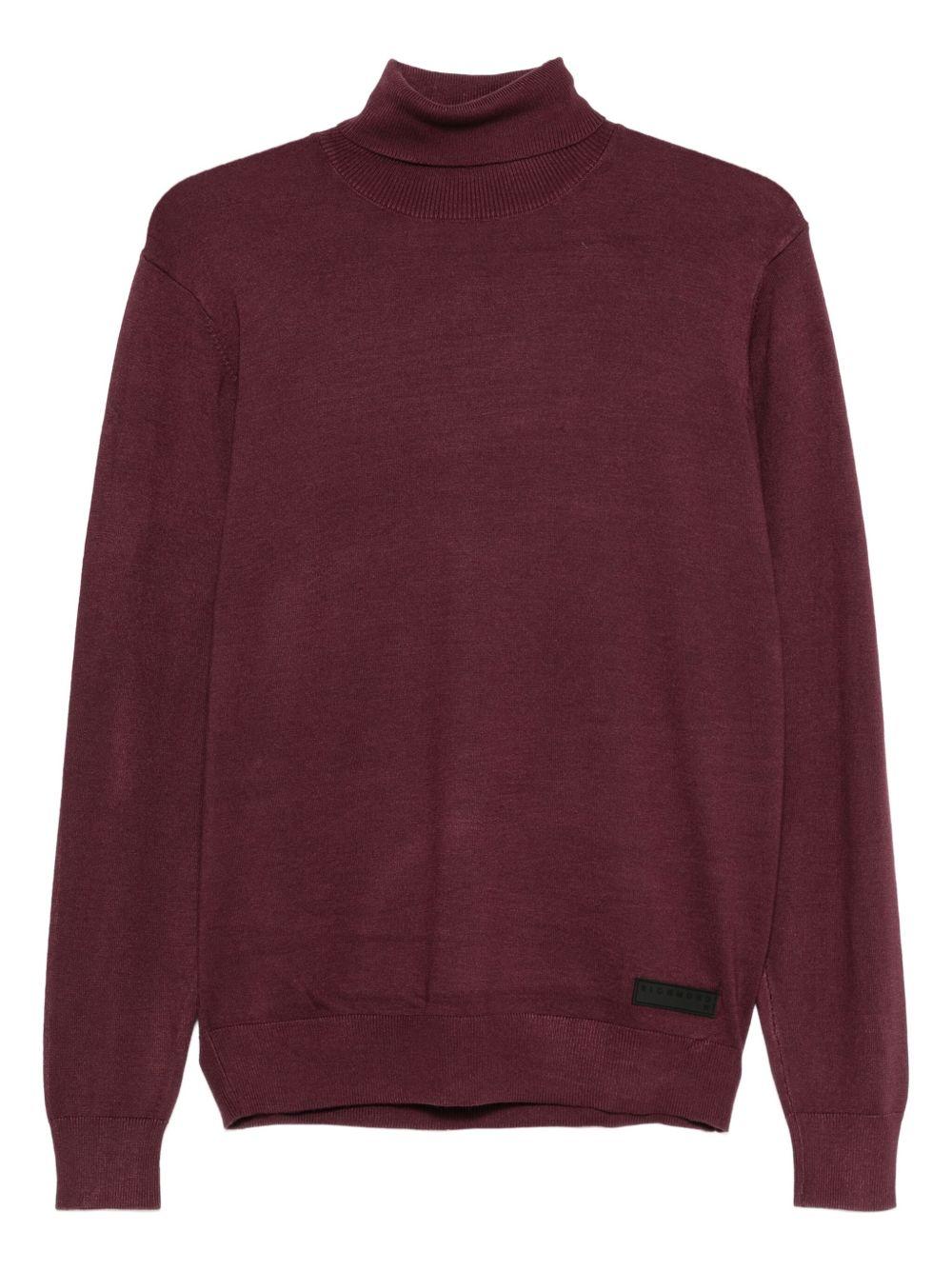 JOHN RICHMOND Maglia bordeaux a collo alto 