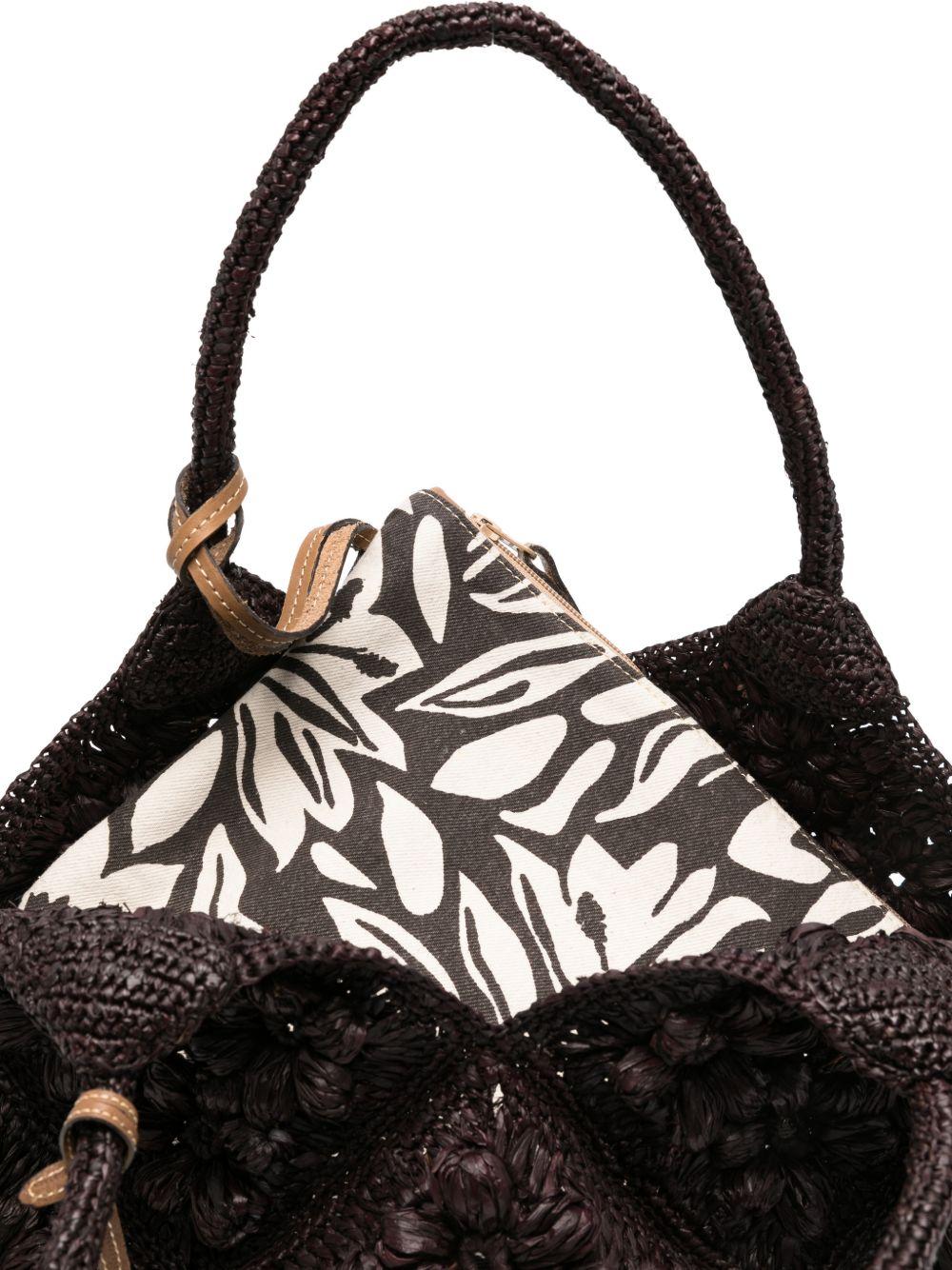 AFAR Borsa a spalla Desire Ebony in rafia 
