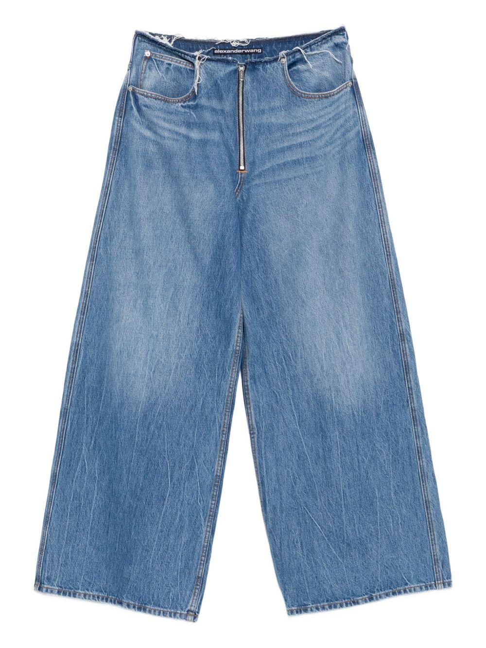 ALEXANDER WANG Jeans con zip a gamba ampia 