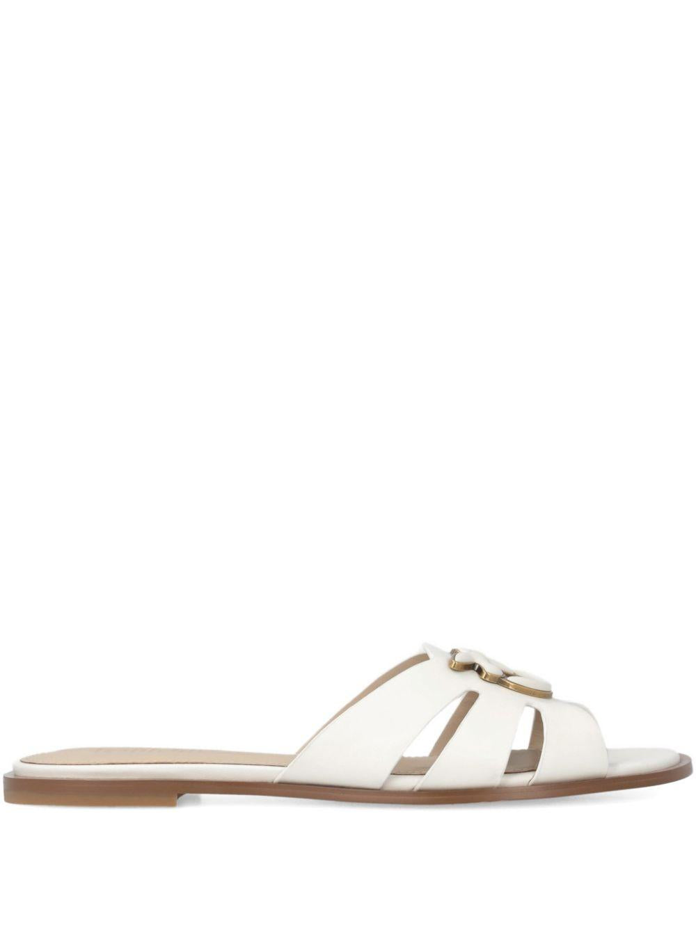 PINKO Eleganti ciabatte in pelle bianca 'Milly' 