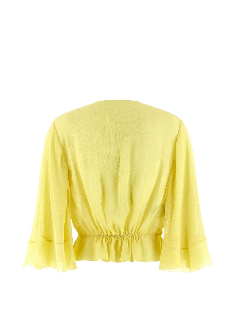 ALBERTA FERRETTI Blusa con scollo a V gialla 