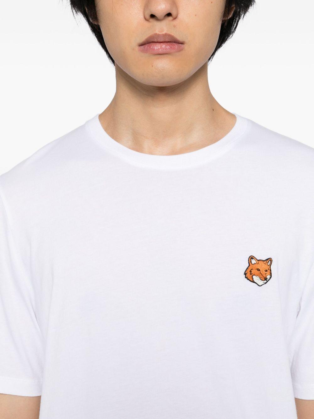 MAISON KITSUNE T-shirt in cotono bianco con logo 