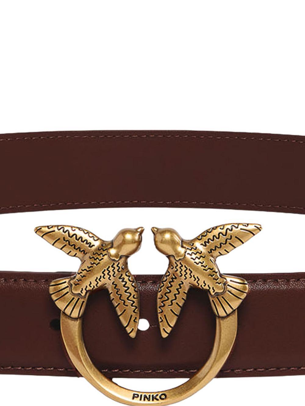 PINKO Cintura Love Berry marrone e oro 