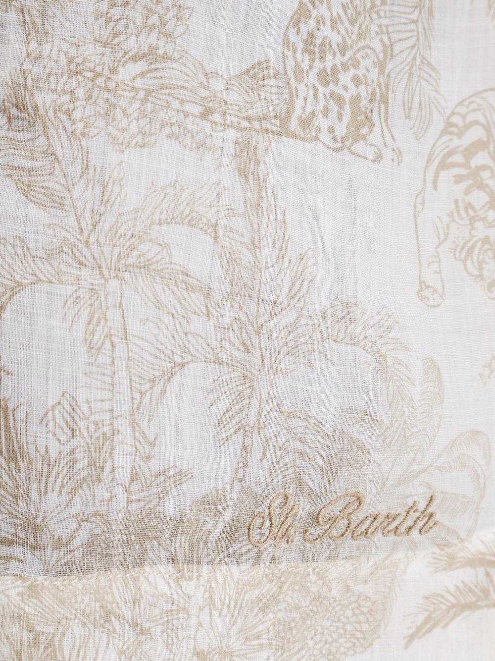 MC2 SAINT BARTH Short con stampa grafica floreale marrone beige chiaro 