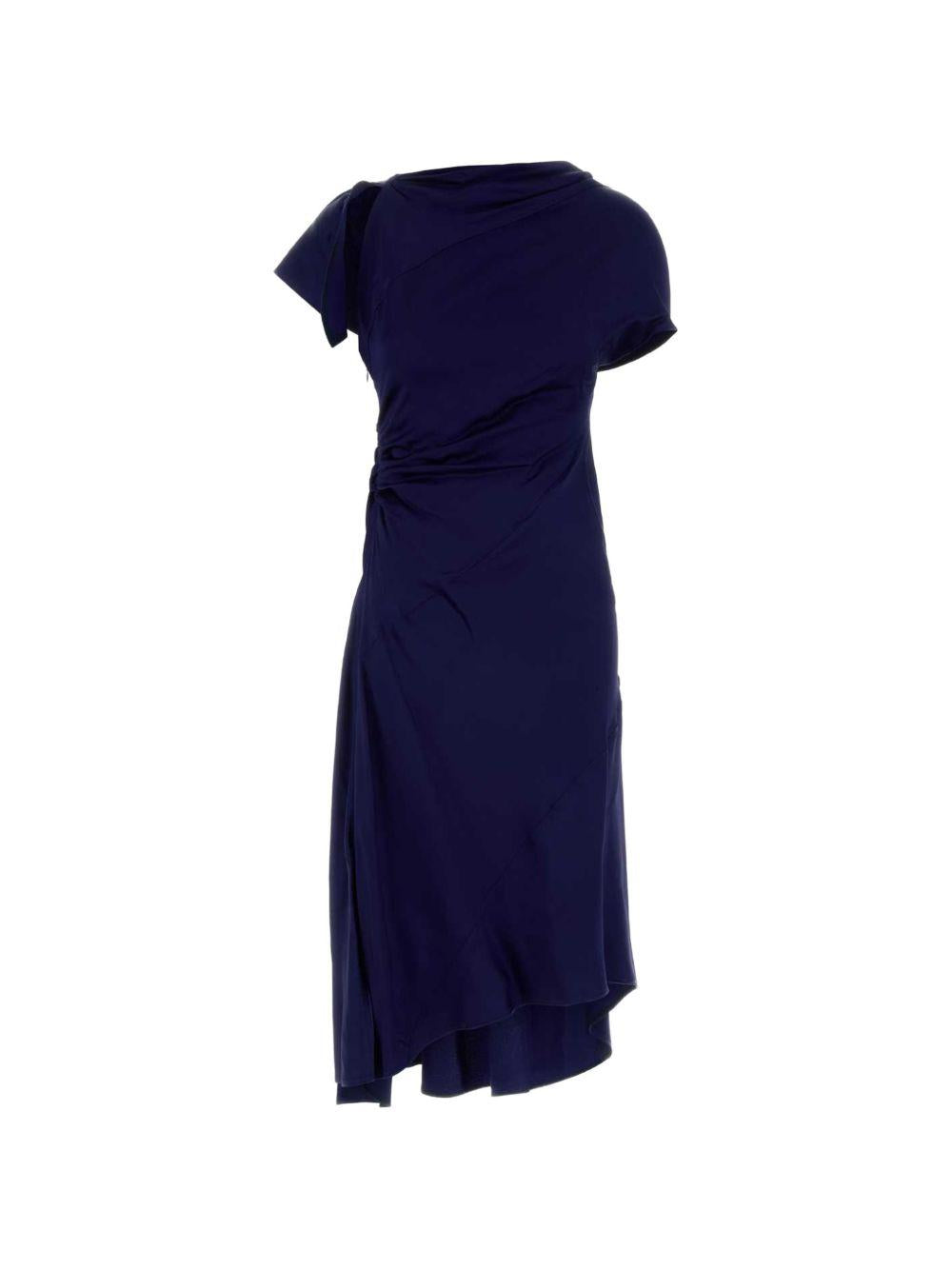 VICTORIA BECKHAM Abito midi blu con tagli asimmetrici 