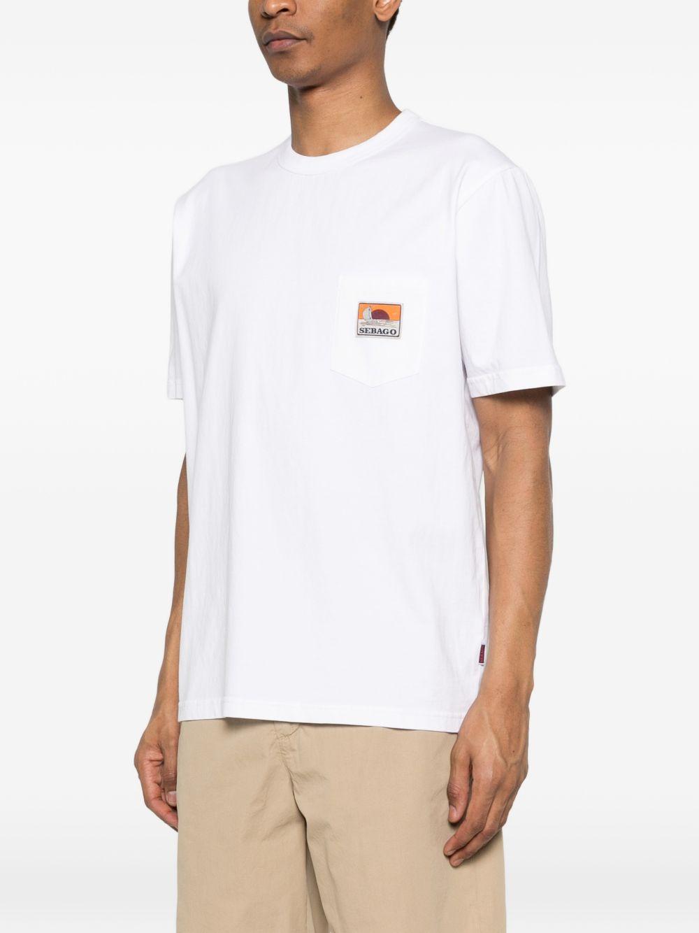 SEBAGO T-shirt Rockycoast in cotone bianco 