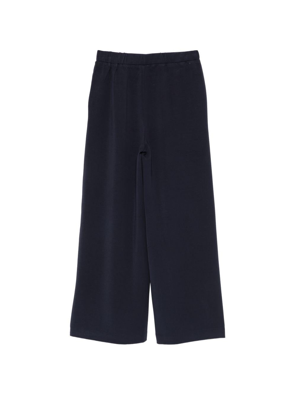 LIUJO Pantaloni in scuba blu navy con logo strass 