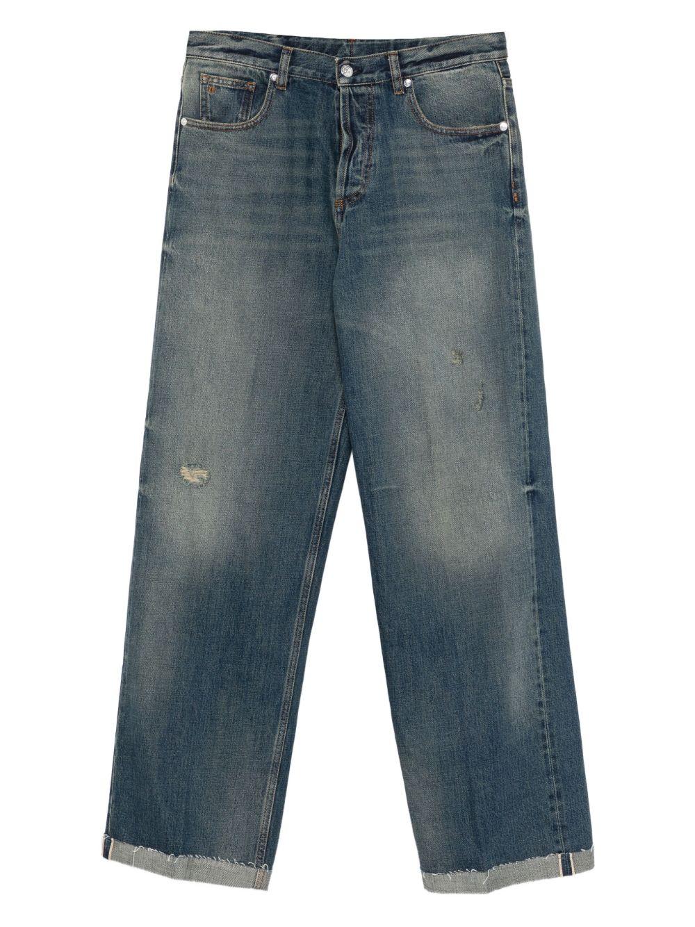 NINE IN THE MORNING Jeans blu effetto vissuto 