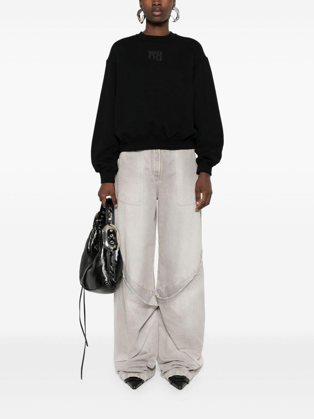 ALEXANDER WANG Felpa nera con logo 