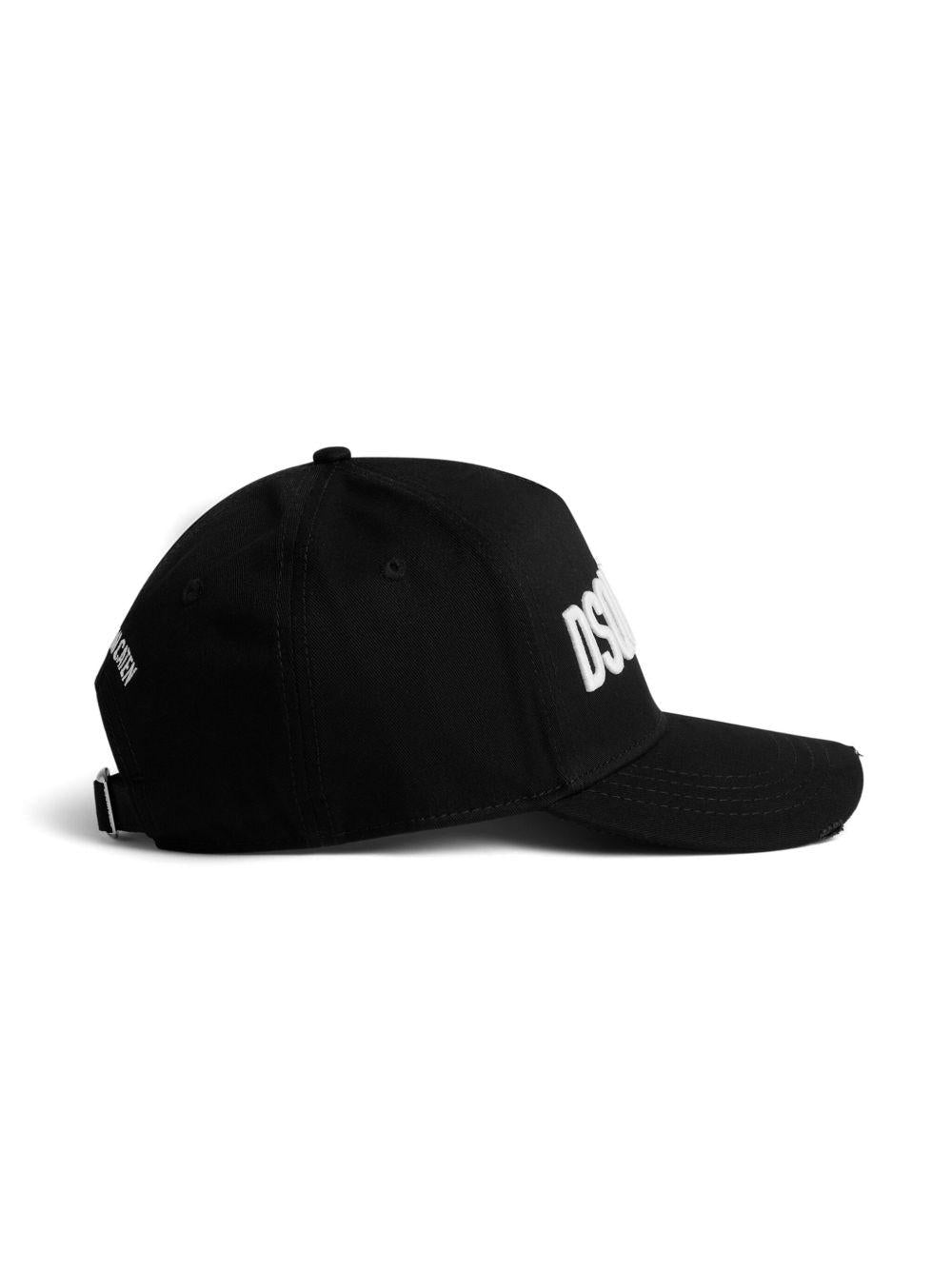 DSQUARED2 Cappello baseball nero con logo frontale 