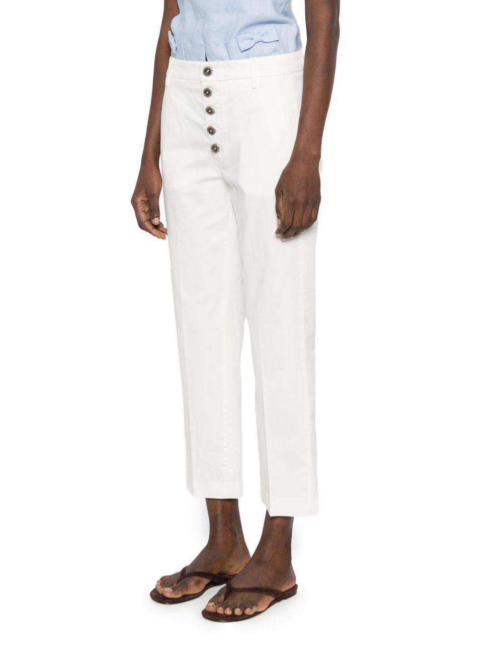 DONDUP Pantaloni Nima bianchi con bottoni 