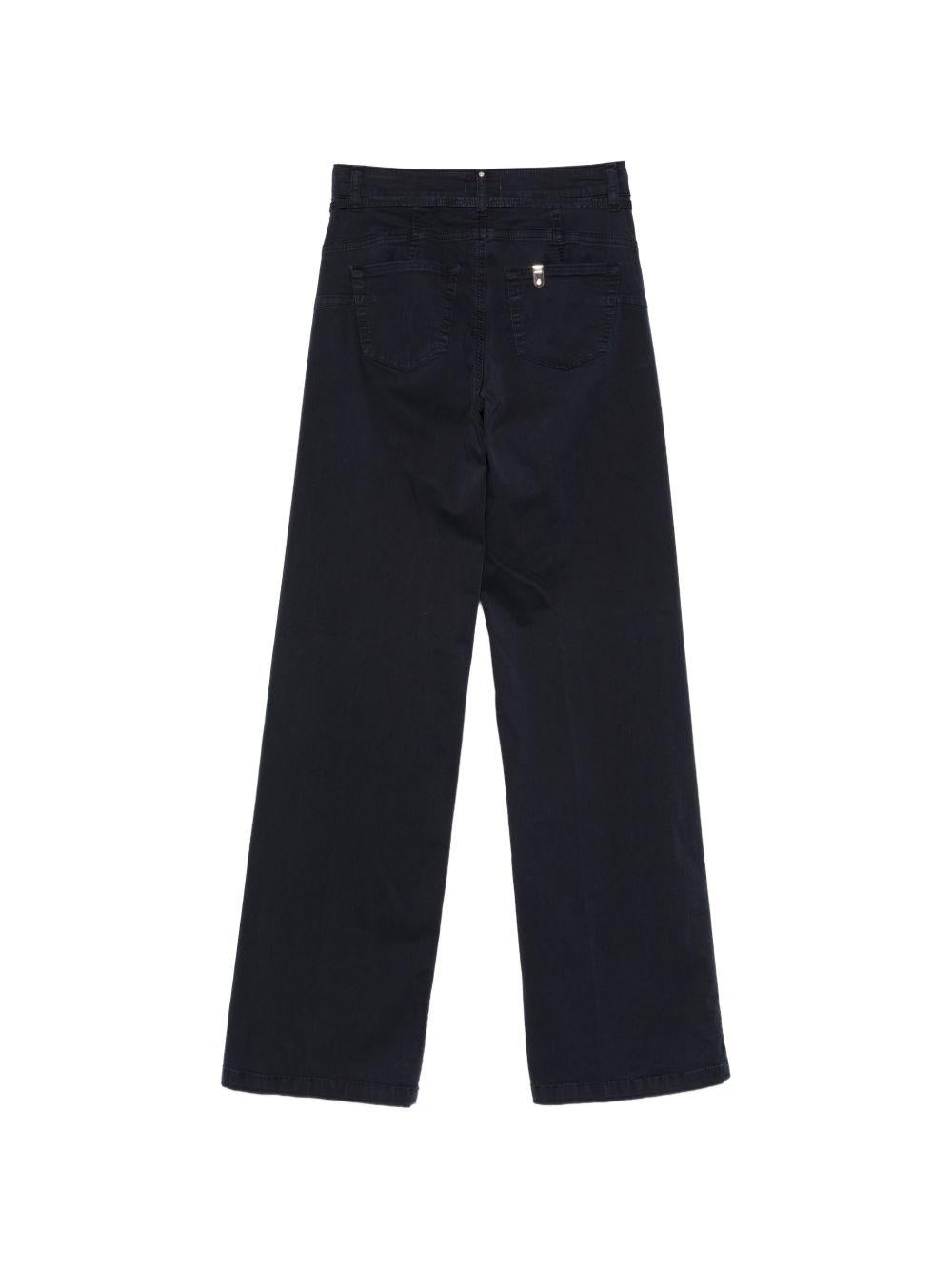 LIUJO Jeans neri con cintura in vita e fibbia 