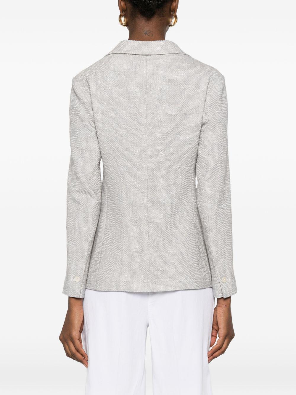 CIRCOLO 1901 Blazer in lino e cotone celeste monopetto 