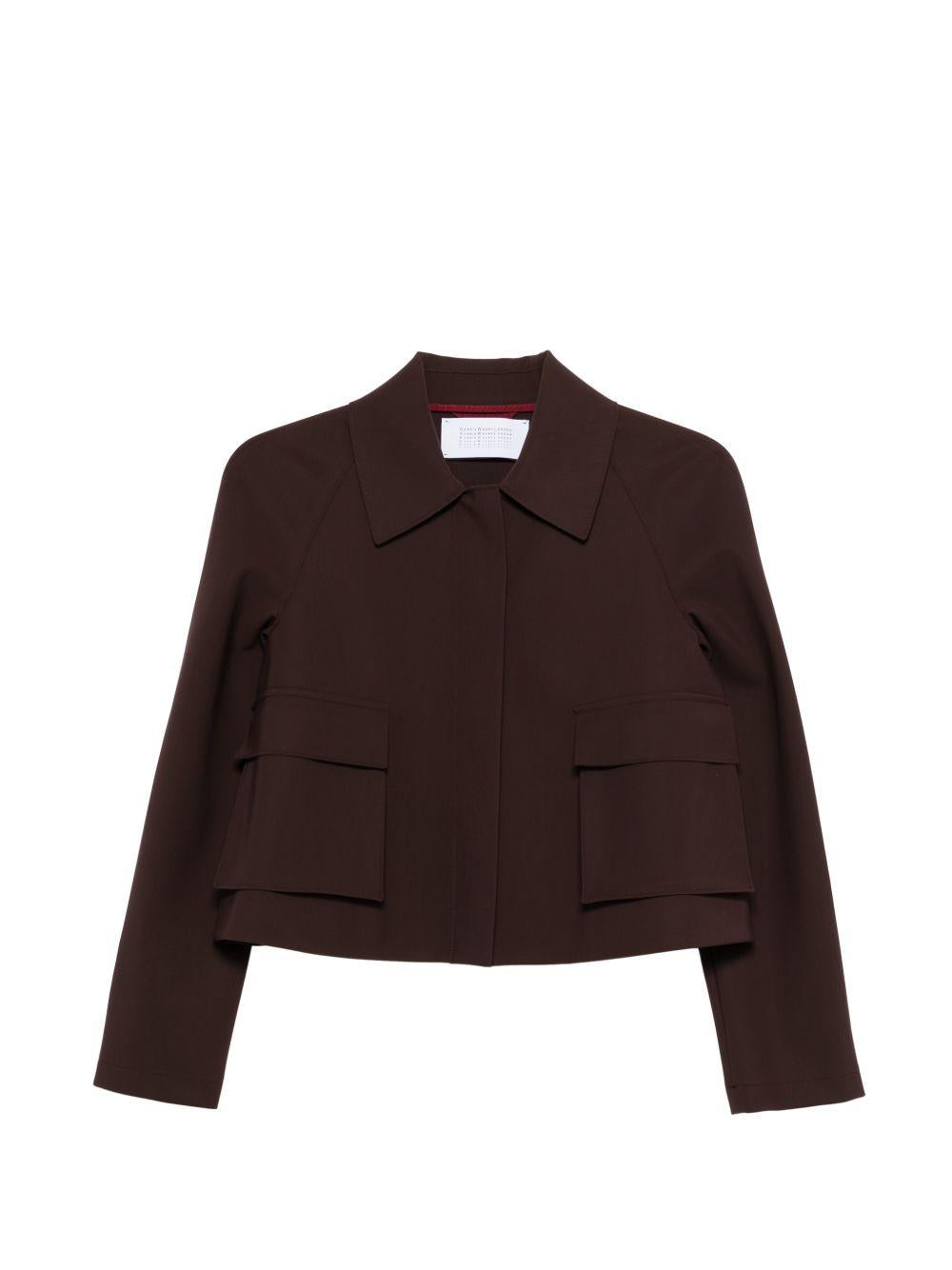 HARRIS WHARF LONDON Giacca marrone con tasche sul petto 