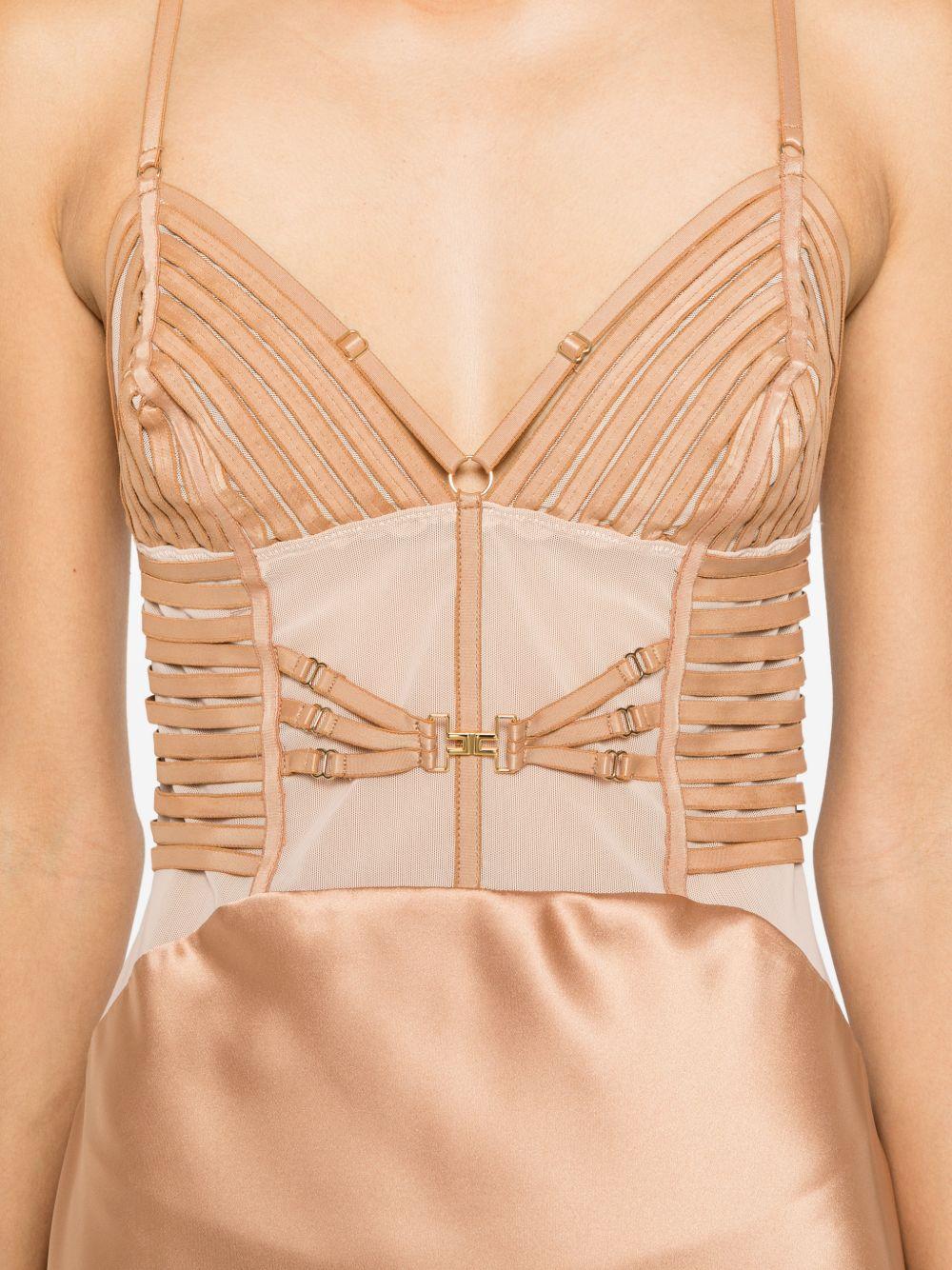 ELISABETTA FRANCHI Abito Red Carpet in raso con elastici 
