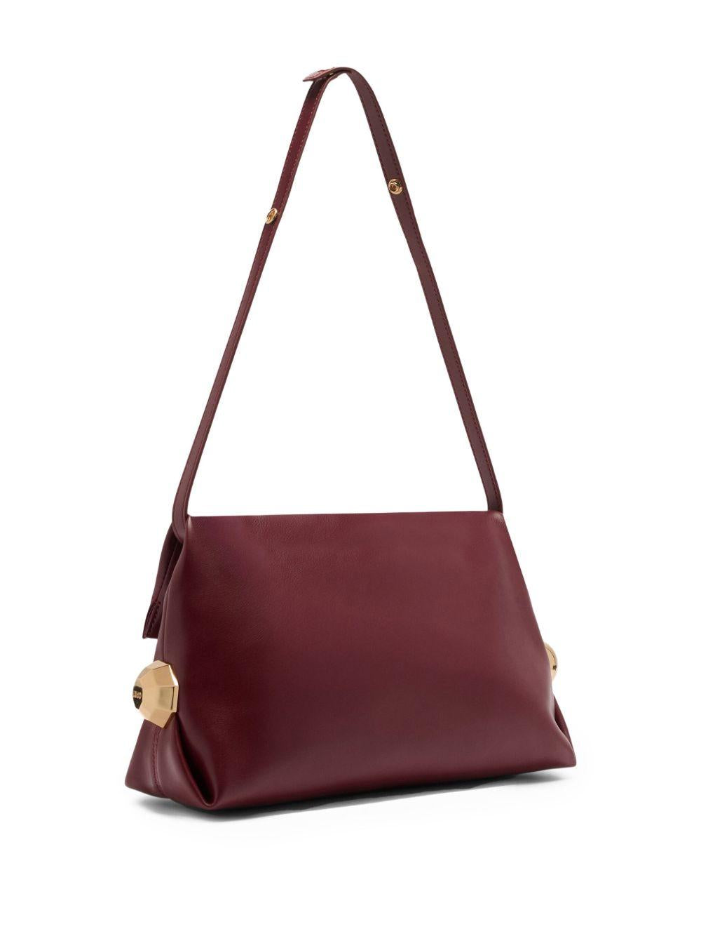 LIUJO Borsa bordeaux in ecopelle con logo 