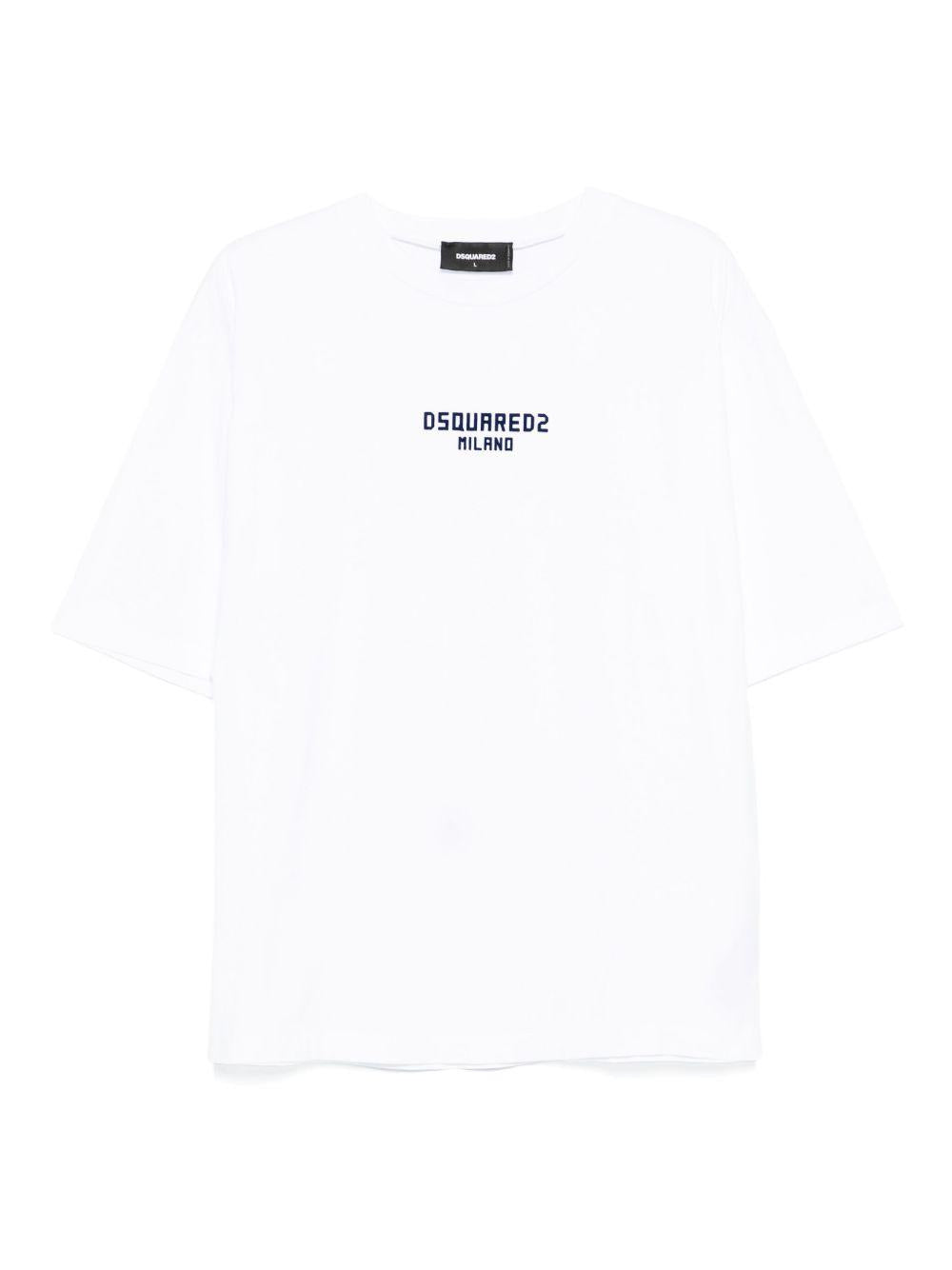 DSQUARED2 T-shirt in cotone bianco con logo 