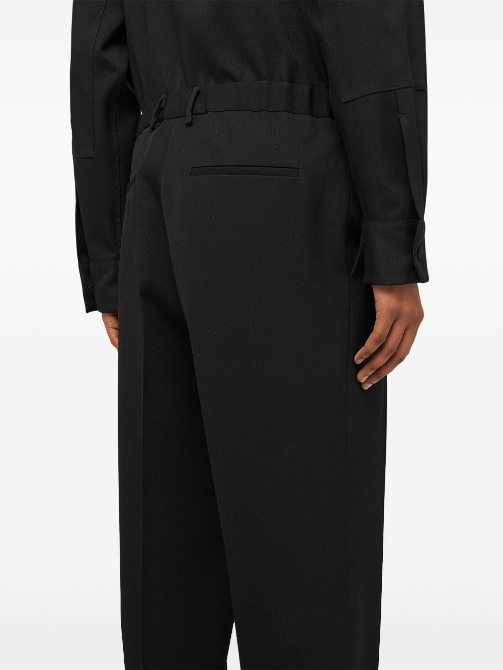 JIL SANDER Pantalone affusolato in lana nero 