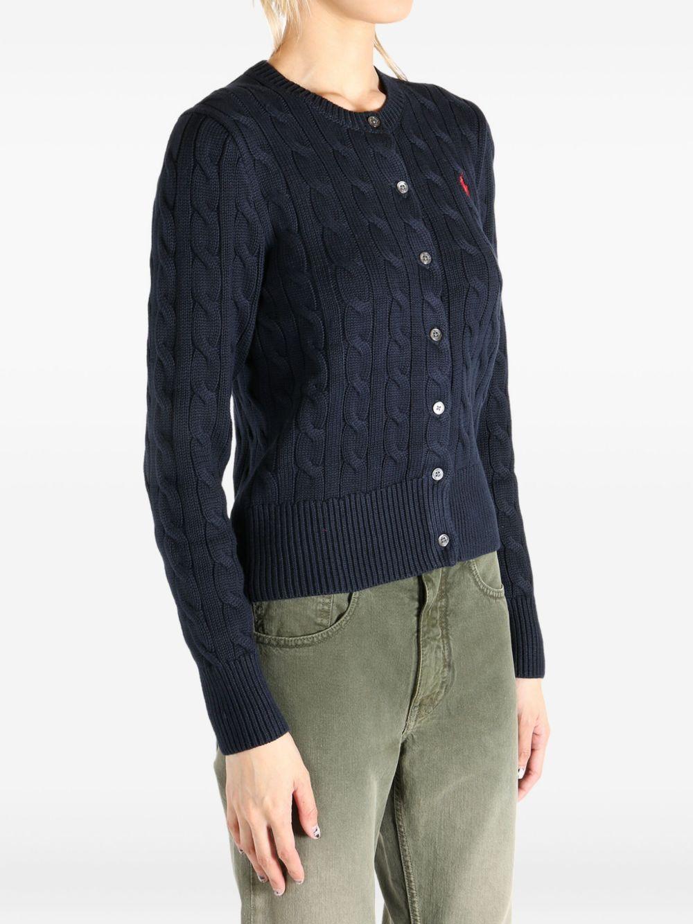 POLO RALPH LAUREN Cardigan blu navy in cotone 