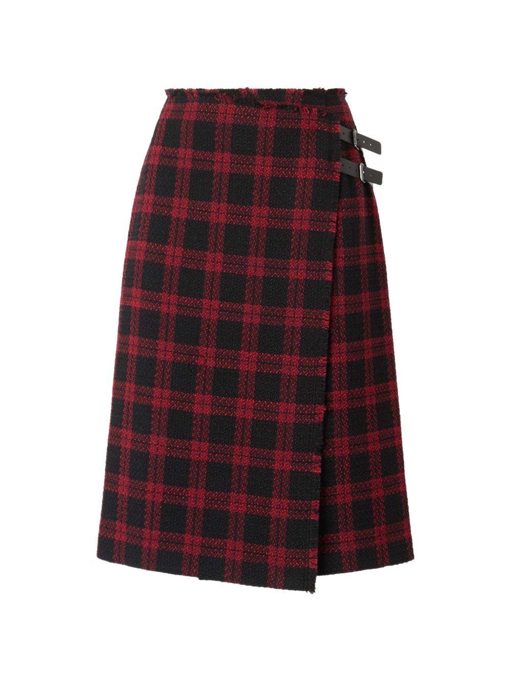 PINKO Gonna Griselina in tweed con chiusura asimmetrica 