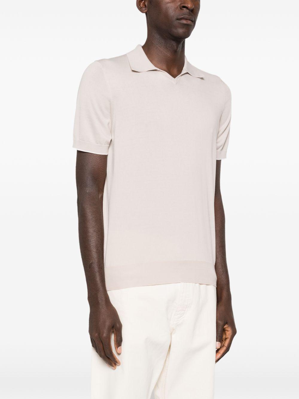 BRUNELLO CUCINELLI Polo in morbido cotone beige 