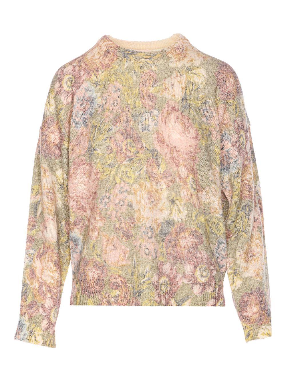 LIUJO Maglia girocollo con stampa floreale 