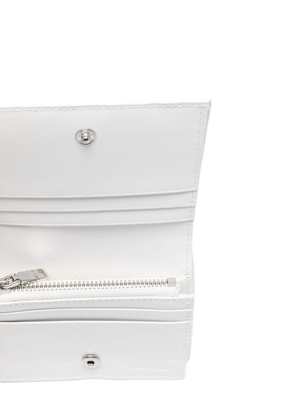 DIESEL Portafoglio in pelle bianca con logo 