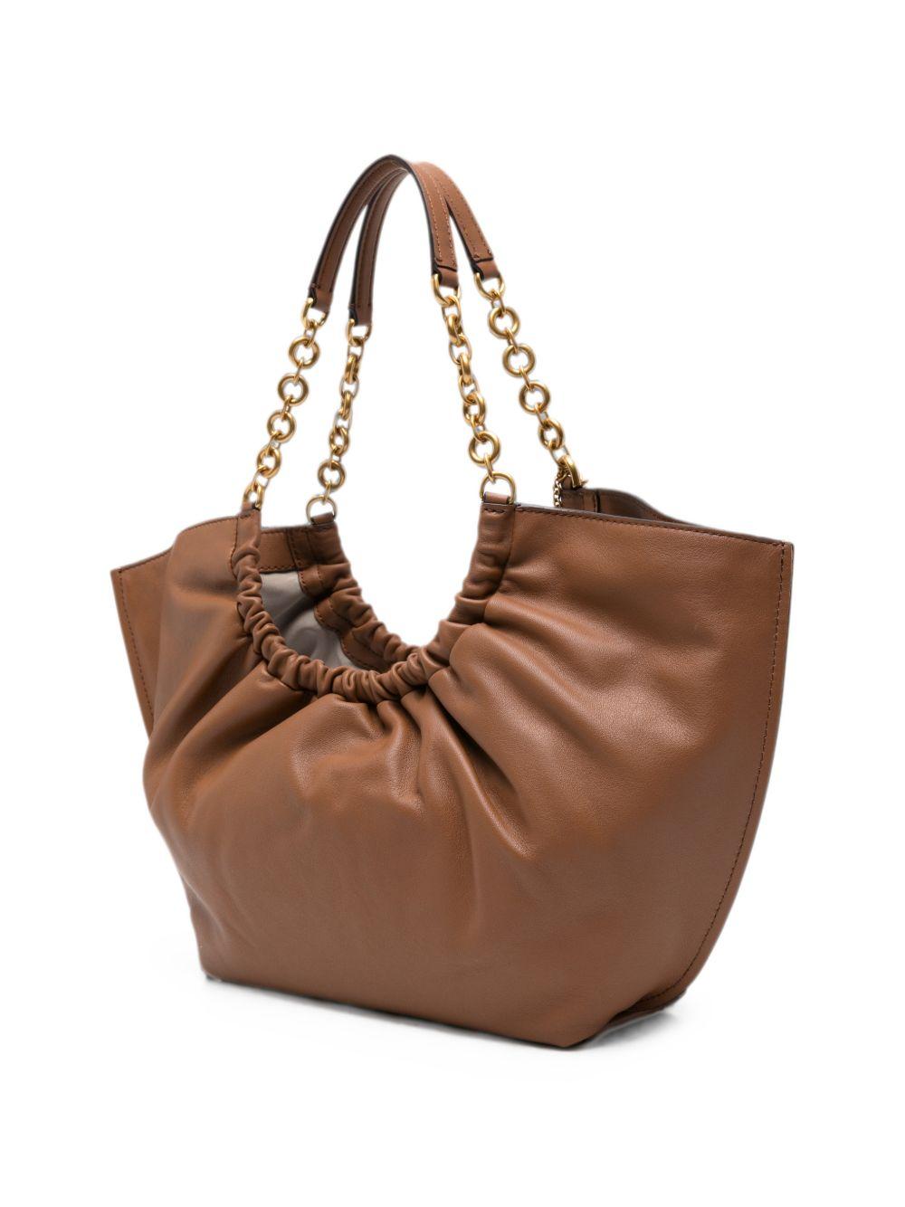 MICHAEL KORS Borsa hobo in pelle marrone con charm MK 