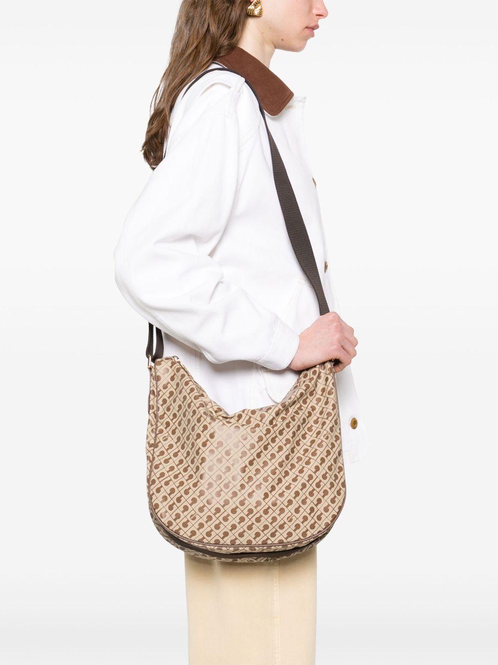 GHERARDINI Borsa shopping Softy Tabacco con logo all-over marrone 