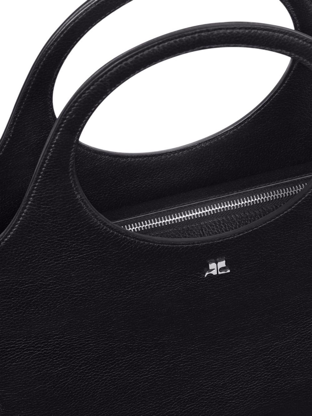 COURREGES Borsa shopping nera con logo 