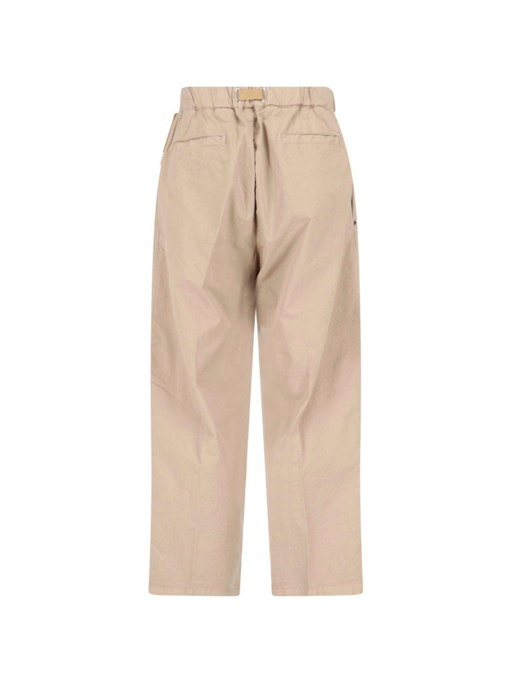 WHITE SAND Pantaloni color sabbia con cintura 
