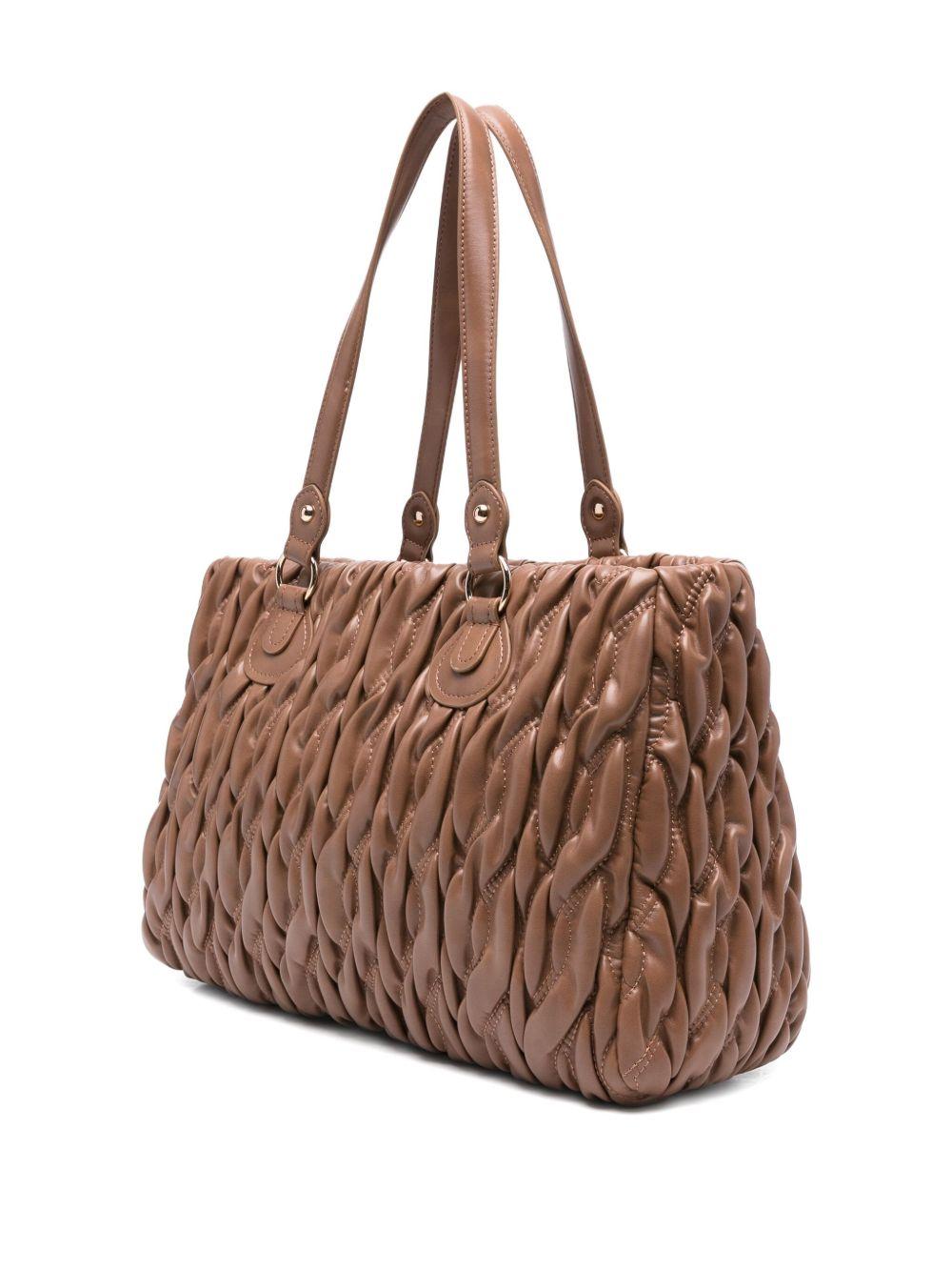 LIUJO Borsa a spalla trapuntata marrone 