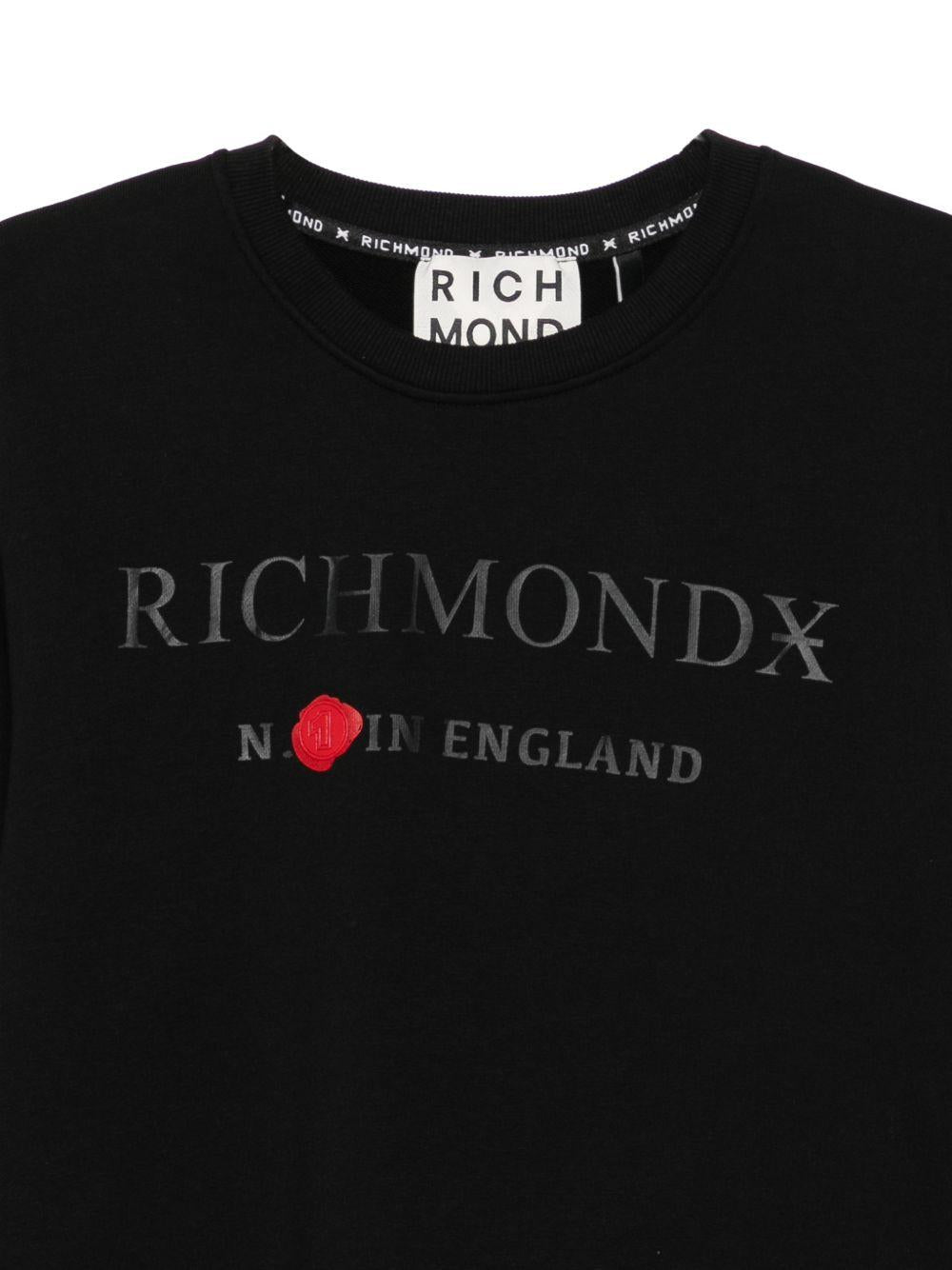 JOHN RICHMOND Felpa nera Thanem con logo 
