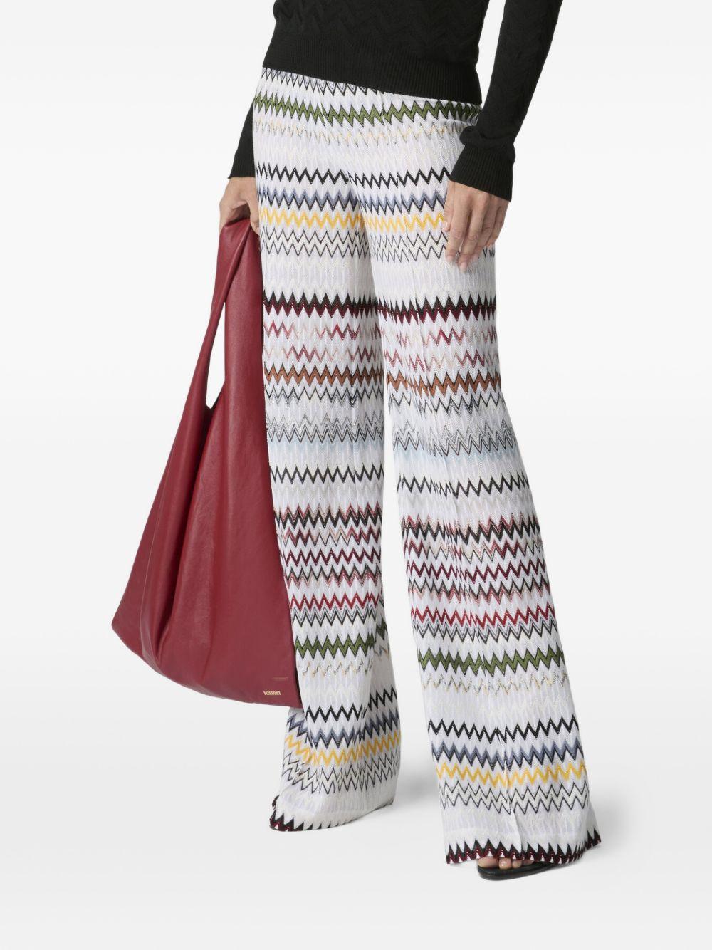 MISSONI Pantaloni in cotone misto viscosa a zig zag multicolore 