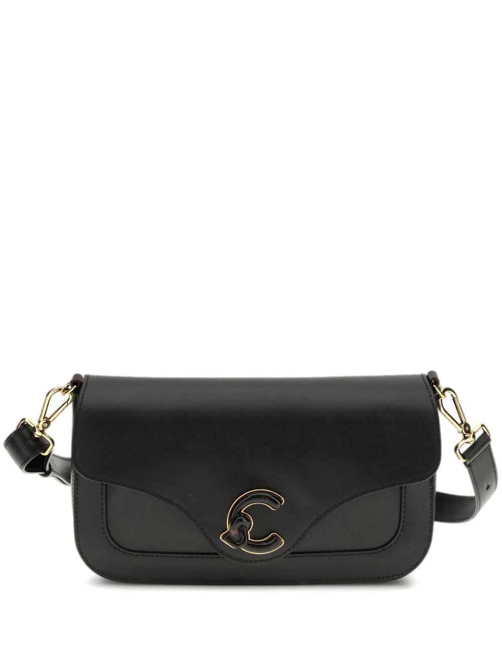 COCCINELLE Borsa a tracolla nera con logo 