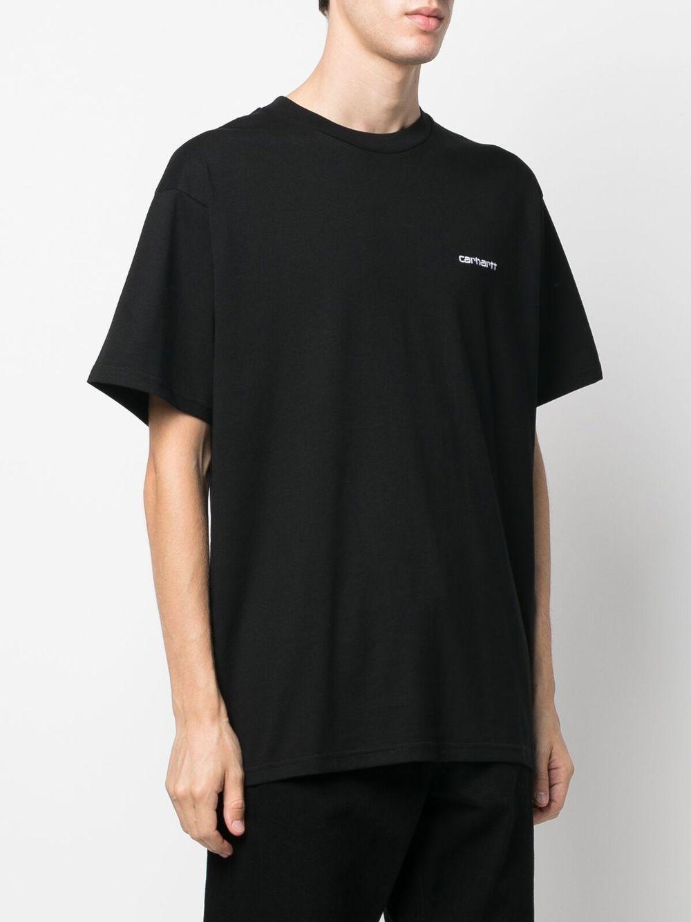 CARHARTT WIP T-shirt girocollo in cotone nero con logo 